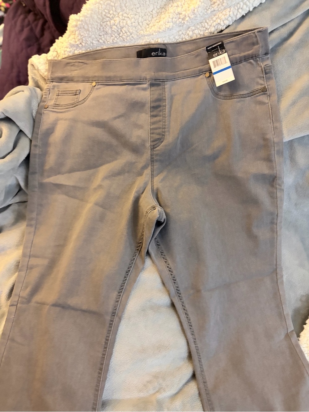 Erika Women's Light Gray Stretch Jeggings